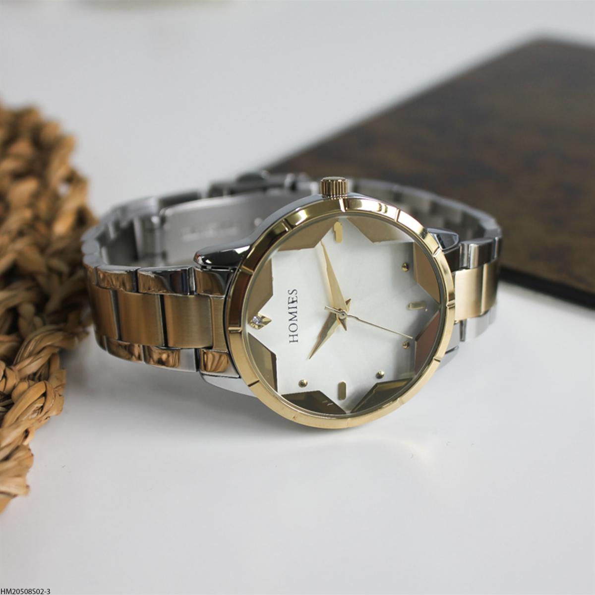Homies HM20508S02-3 35 mm Altın Çelik Kordon Analog Kadın Kol Saati