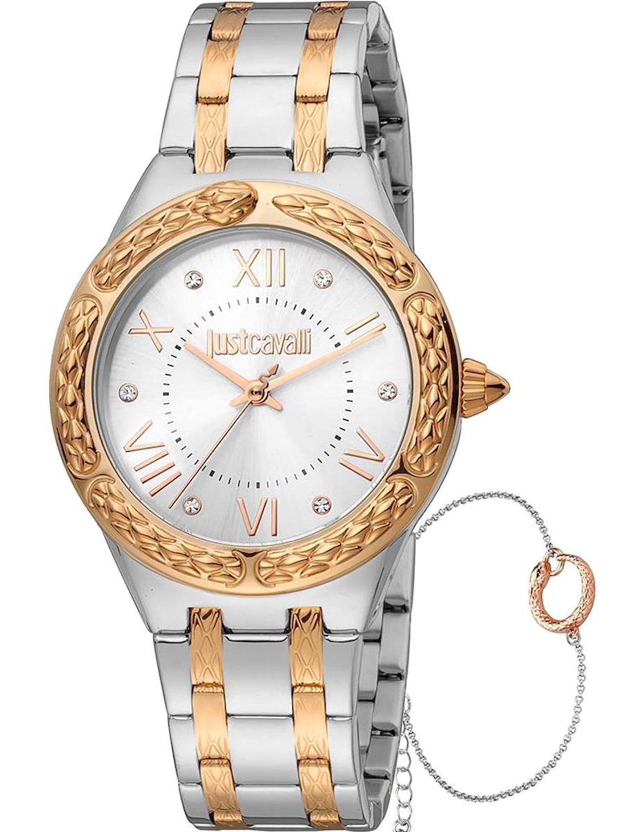 Just Cavalli JC1L200M0105 34 mm Altın-Gri Çelik Kordon Analog Kadın Kol Saati