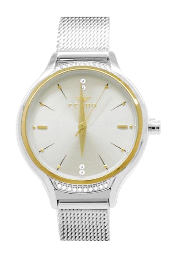 Ferro TH-FL21260C-D 41 mm Gri Hasır Kordon Analog Kadın Kol Saati