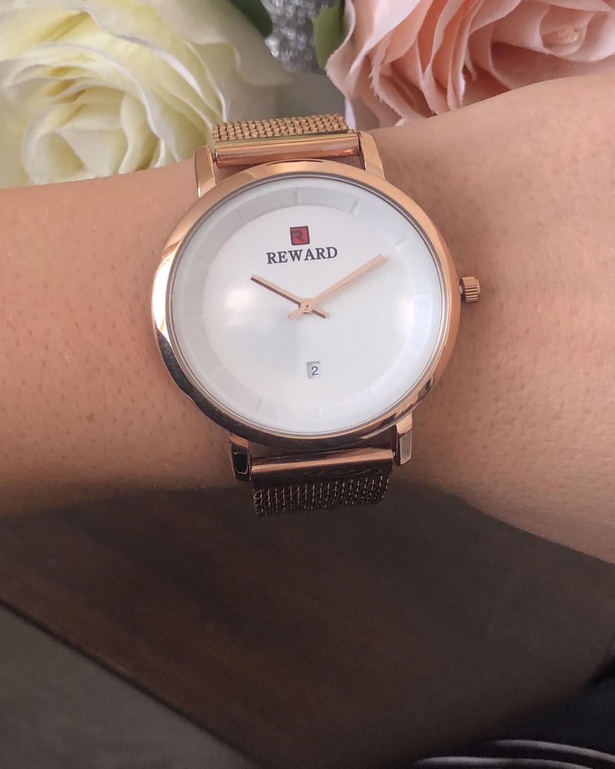 Reward Takvimli 41 mm Rose Gold Çelik Kordon Analog Kadın Kol Saati