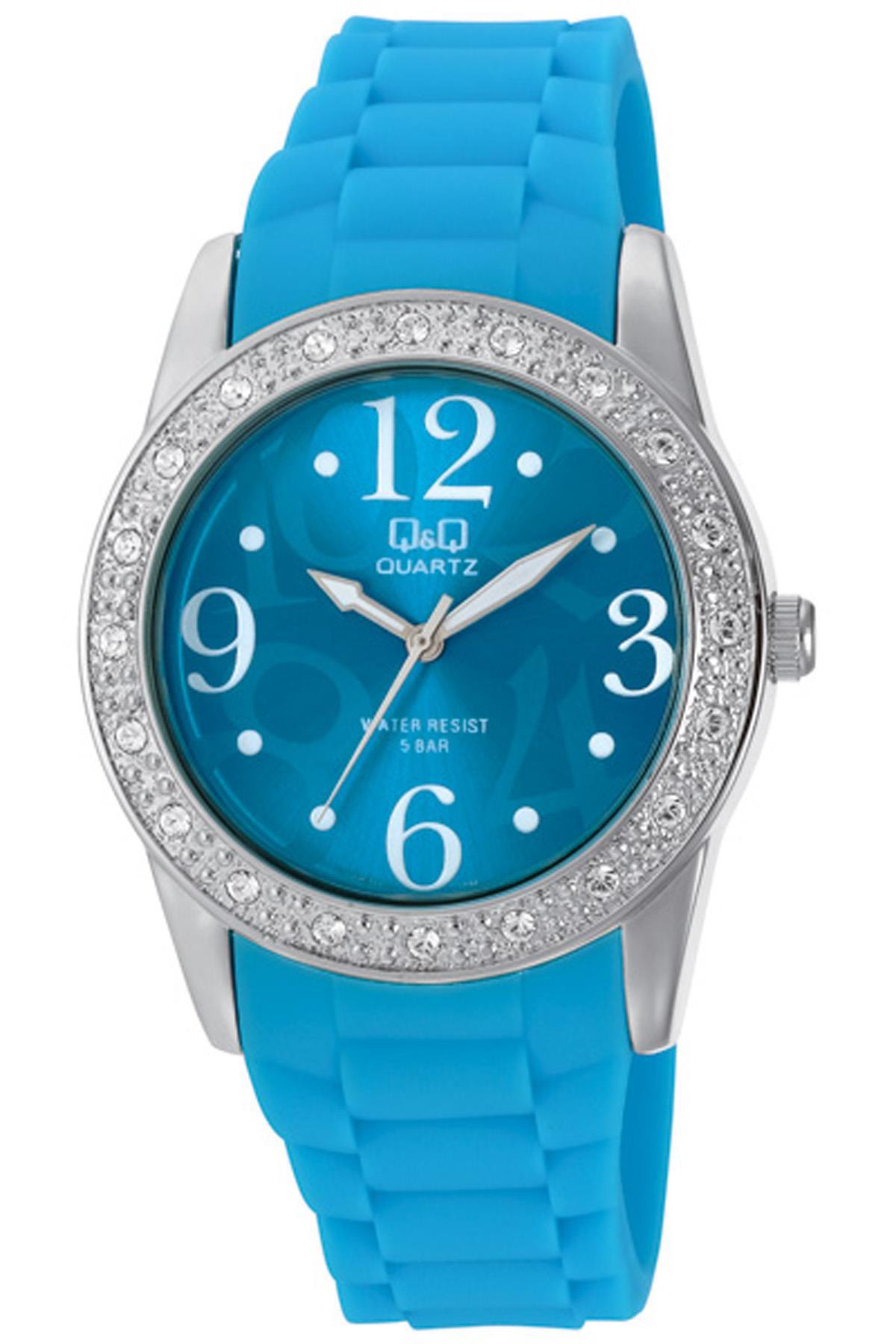 Q&Q 3B68 36 mm Mavi Silikon Kordon Analog Kadın Kol Saati