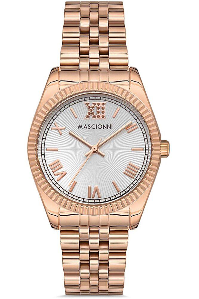 Mascionni 38 mm Gri Metal Kordon Analog Kadın Kol Saati