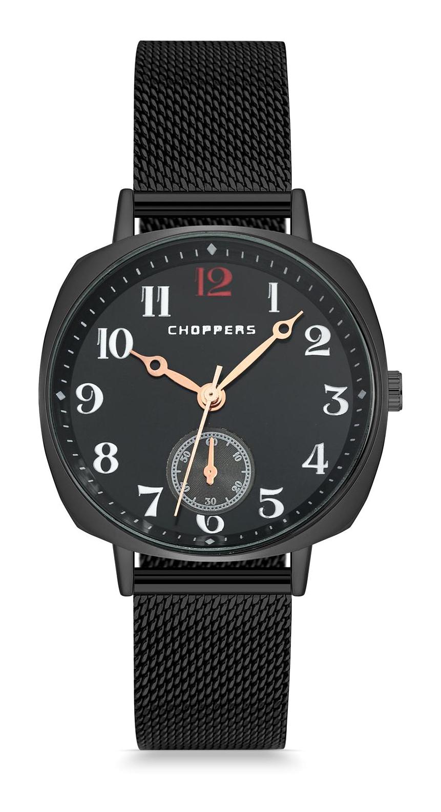 Choppers HBH18014F 35 mm Siyah Hasır Kordon Analog Kadın Kol Saati