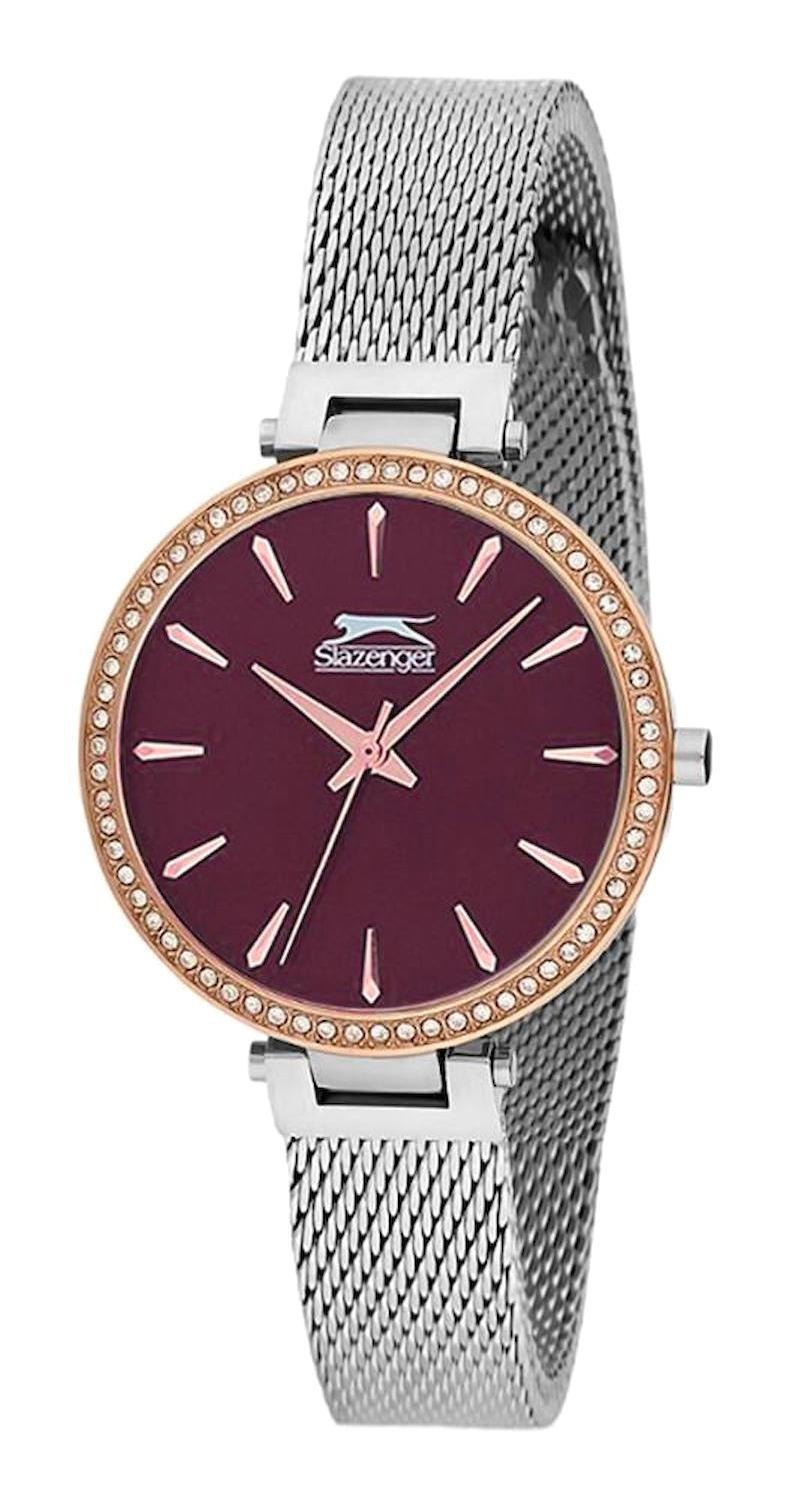 Slazenger SL.09.1420.3.01 36 mm Gri Çelik Kordon Analog Kadın Kol Saati