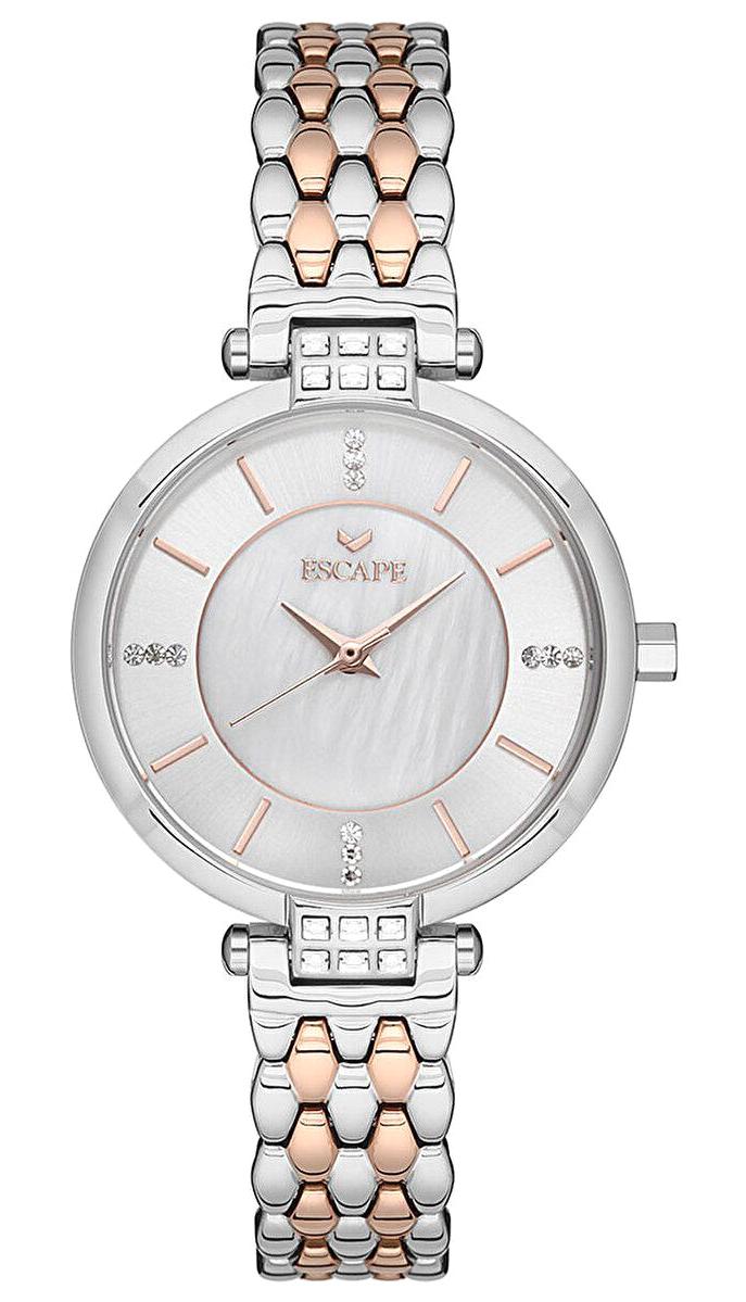 Escape ESCP201803 32 mm Gri-Rose Gold Çelik Kordon Analog Kadın Kol Saati