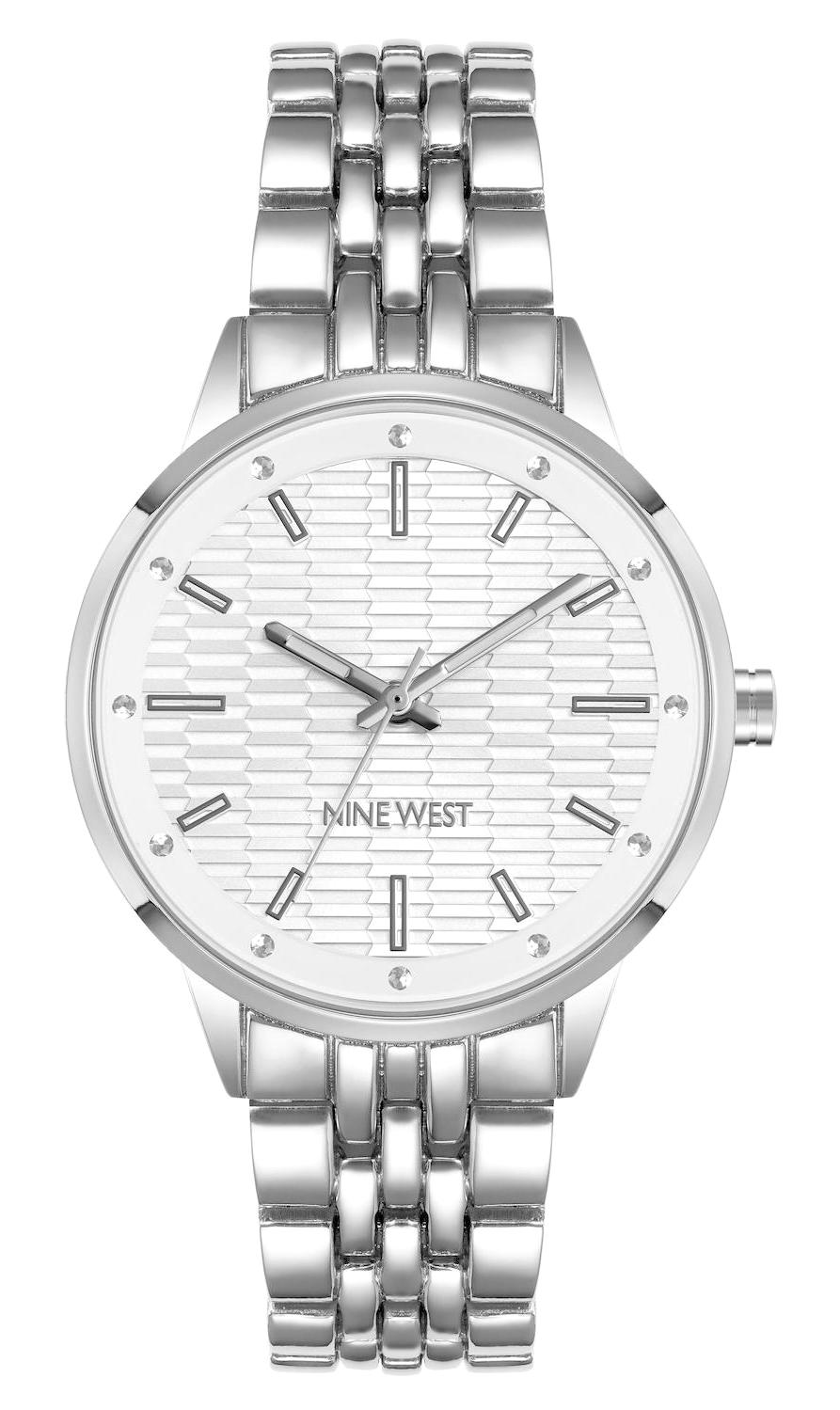 Nine West NW-2807SVSV 35 mm Gri Metal Kordon Analog Kadın Kol Saati