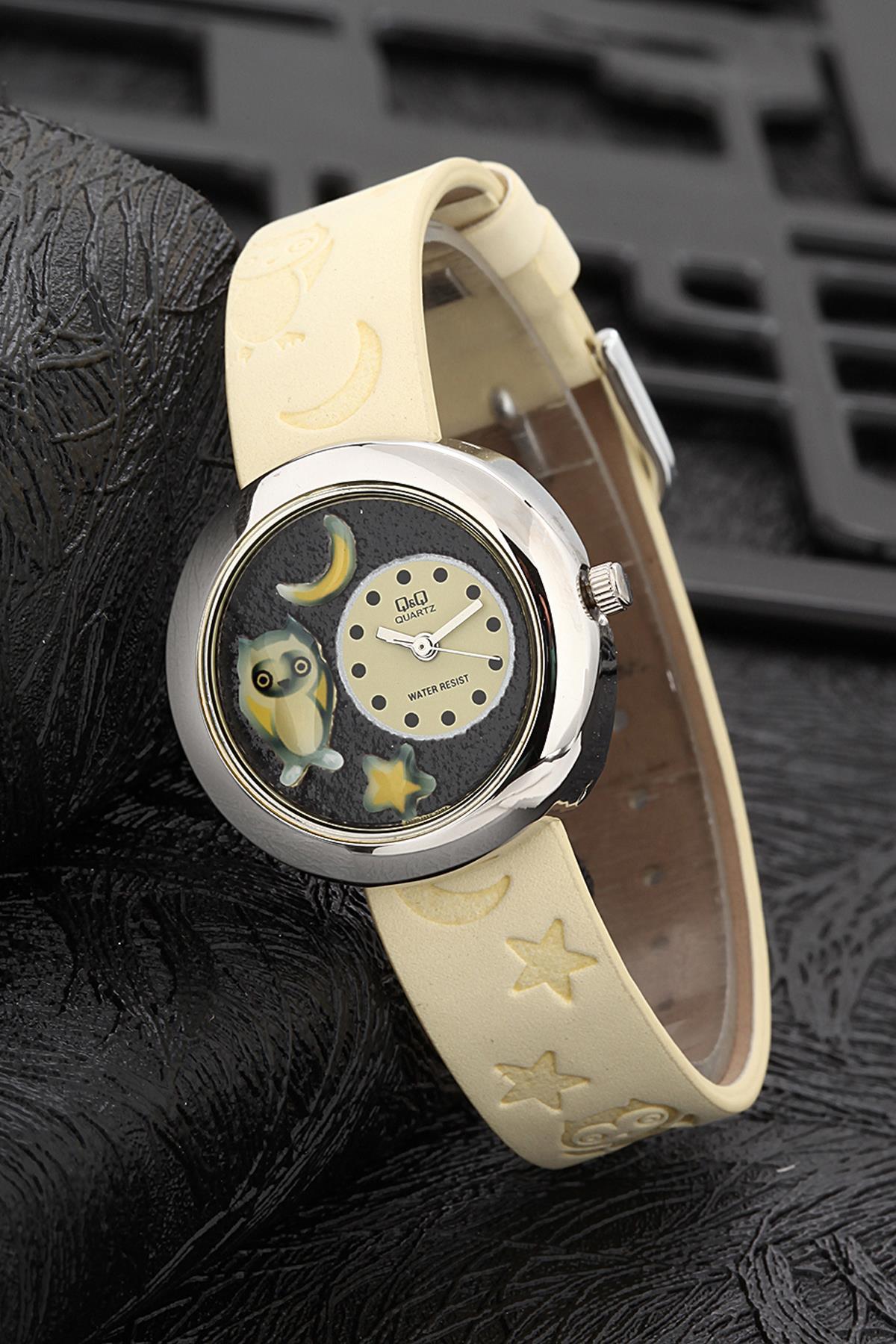 Q&Q 3P545 36 mm Vizon Deri Kordon Analog Kadın Kol Saati