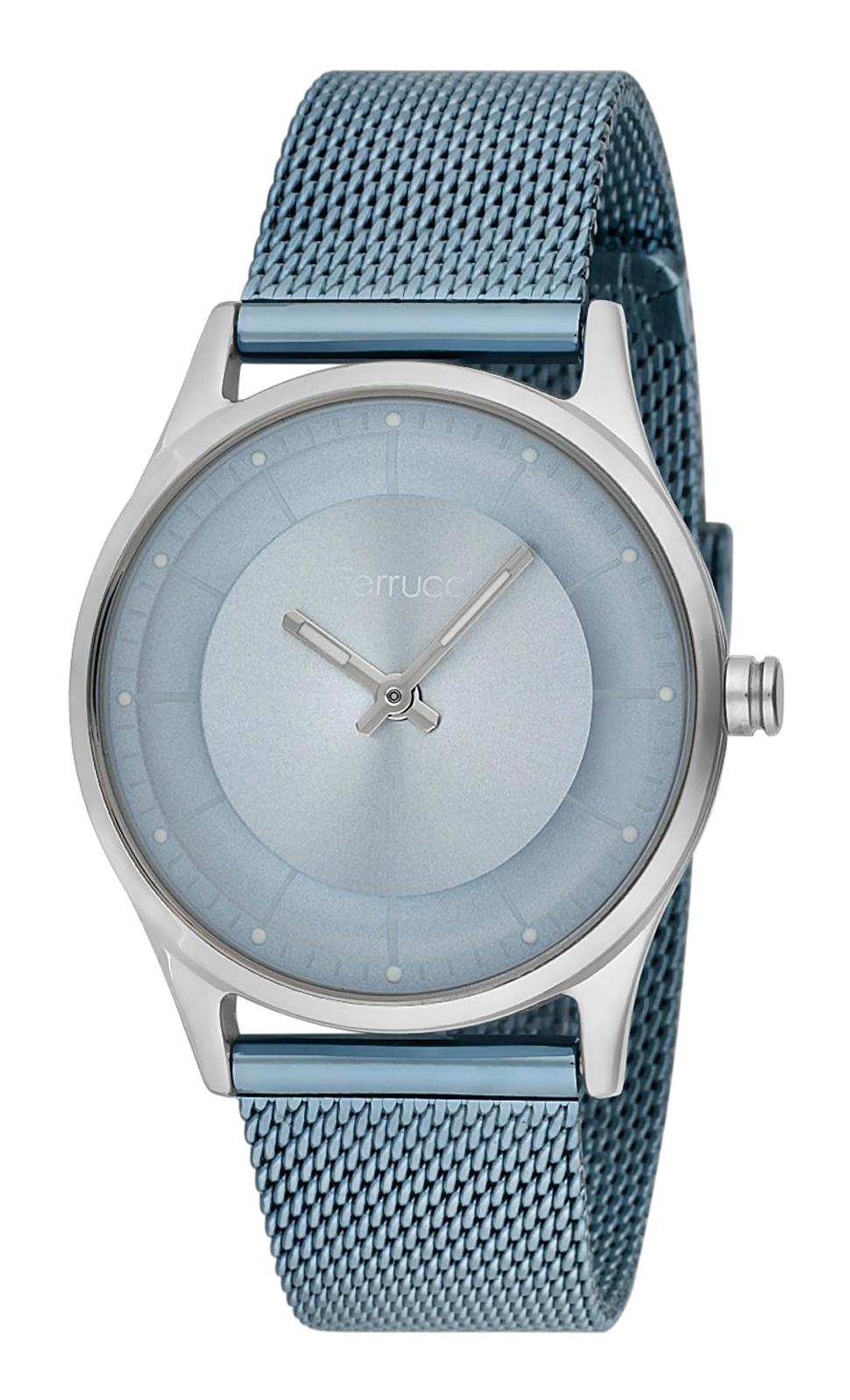 Ferrucci 9FM1787 38 mm Mavi Çelik-Hasır Kordon Analog Kadın Kol Saati