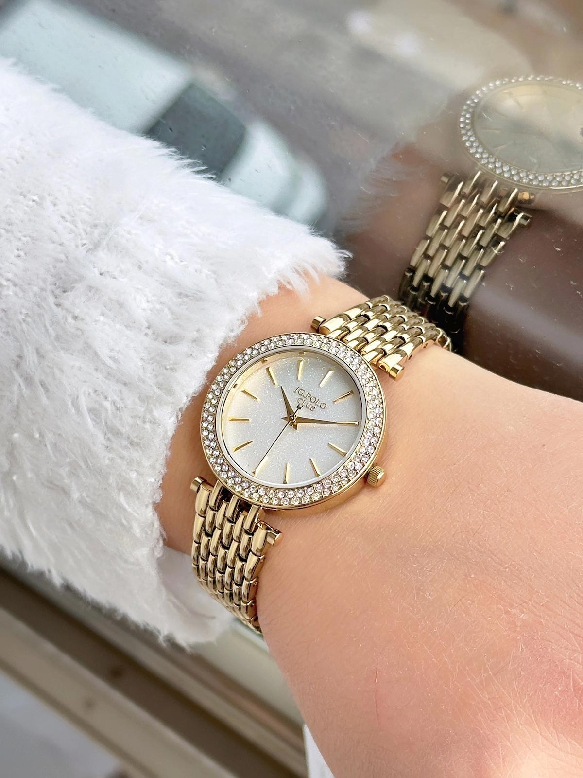Jg. Polo Club JPC.0124.13955B.4 34 mm Altın Çelik Kordon Analog Kadın Kol Saati