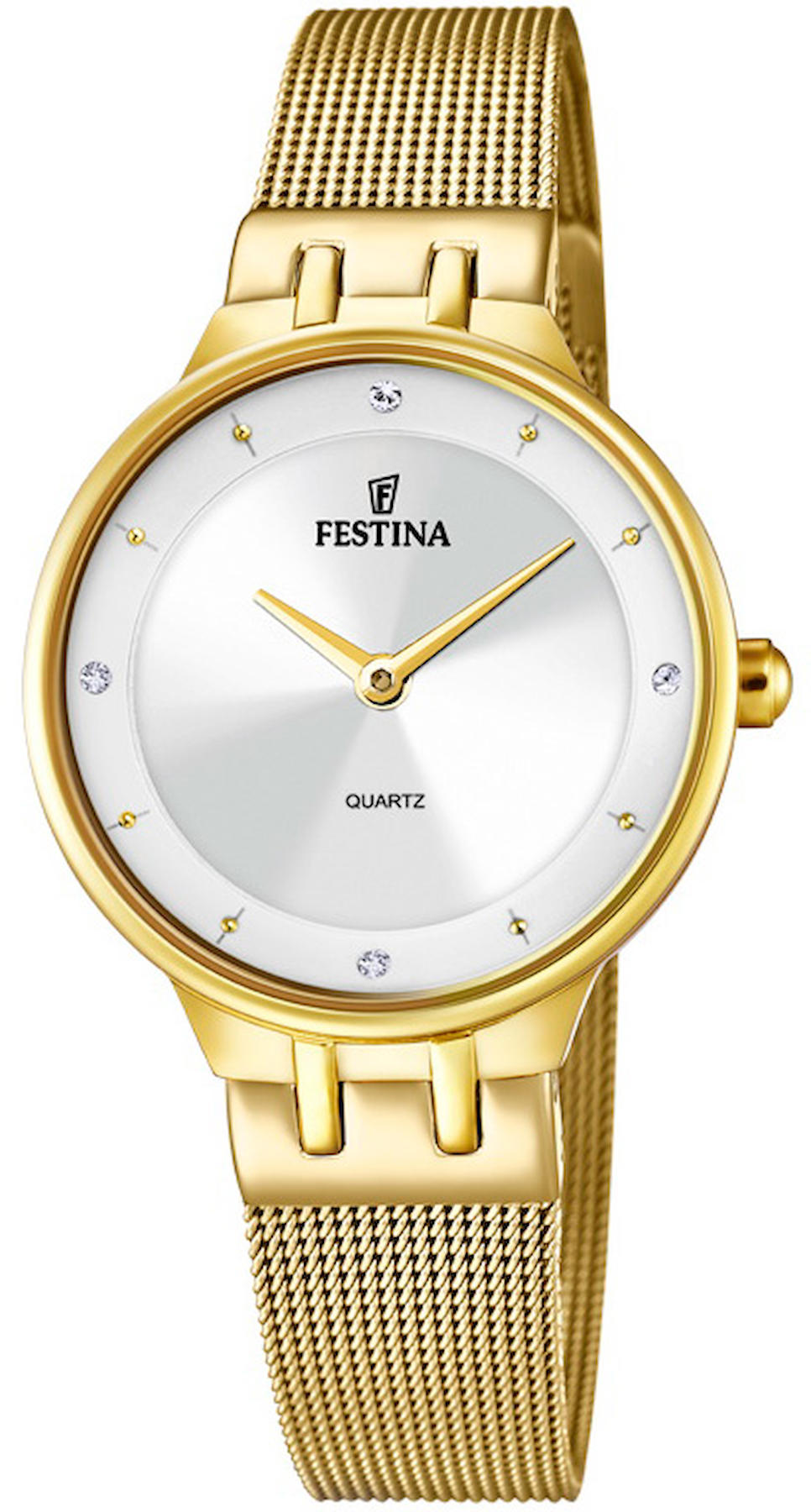 Festina F20598-1 35 mm Altın Çelik Kordon Analog Kadın Kol Saati