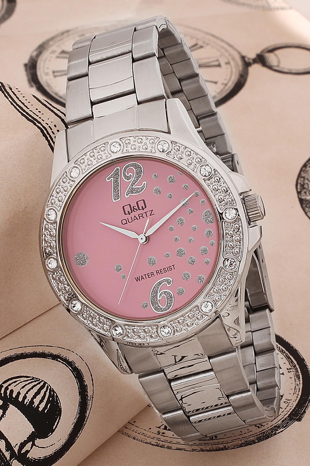 Q&Q 3G566 36 mm Gri Metal Kordon Analog Kadın Kol Saati