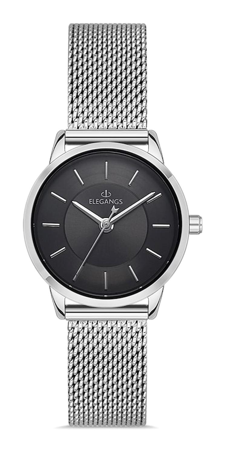 Elegangs EL2450.6 24 mm Gri Çelik Kordon Analog Kadın Kol Saati