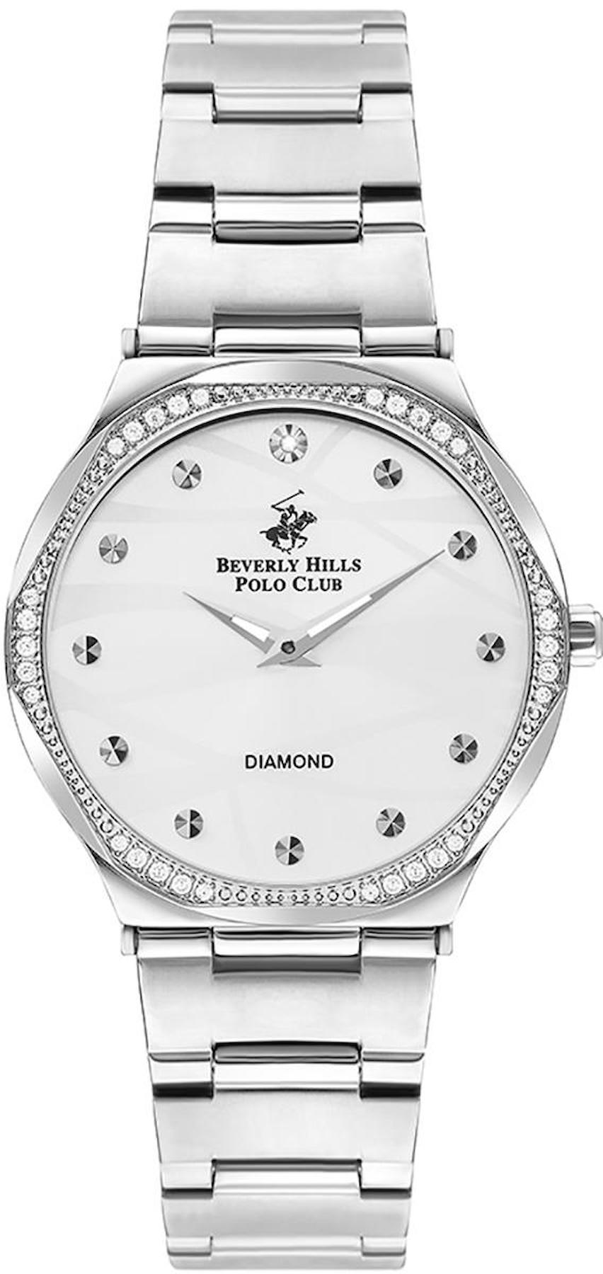 Beverly Hills Polo Club BP3399C.330 36 mm Gri Çelik Kordon Analog Kadın Kol Saati