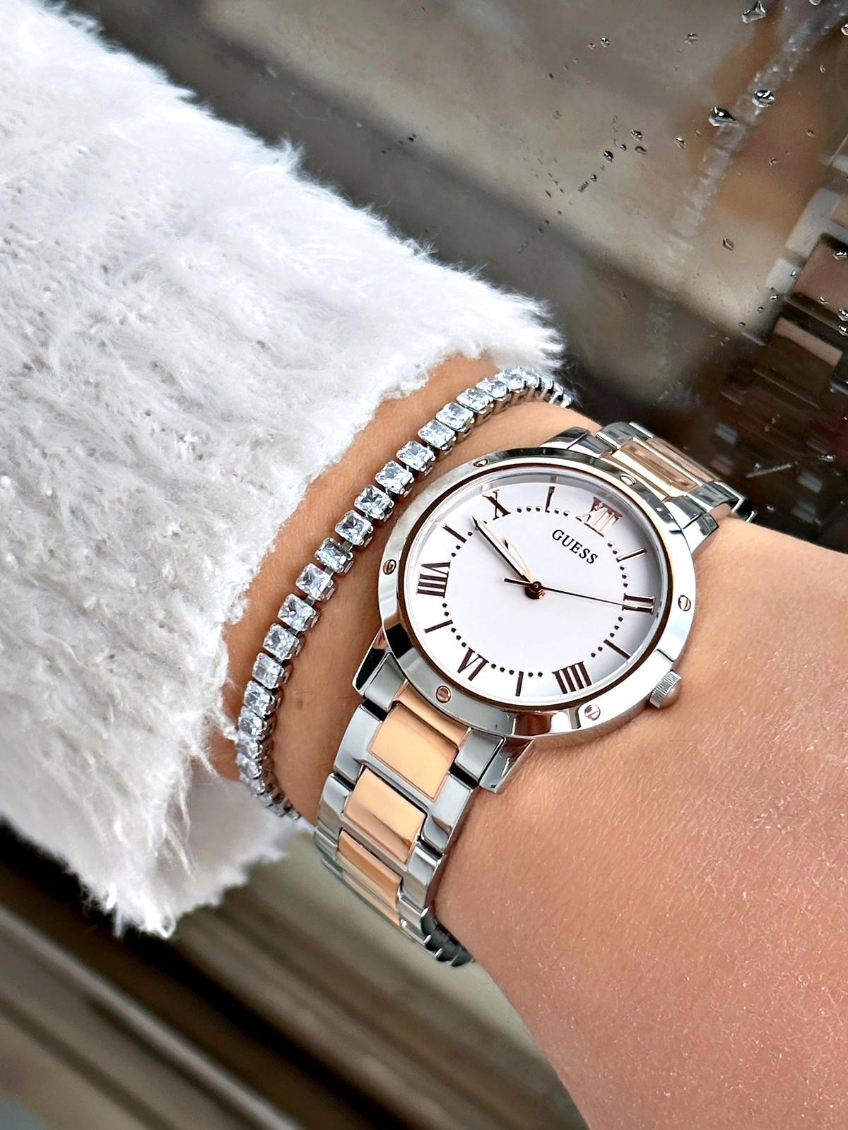 Guess GUGW0404L3 34 mm Gri-Rose Gold Çelik Kordon Analog Kadın Kol Saati