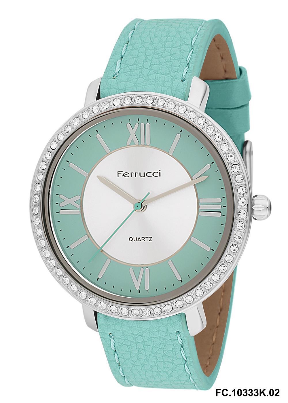 Ferrucci 2FK2121 38 mm Yeşil Deri Kordon Analog Kadın Kol Saati