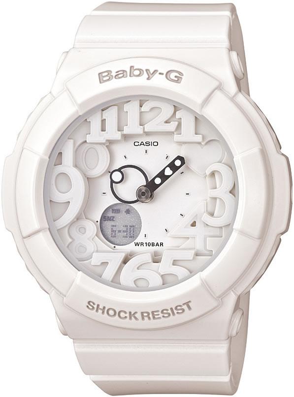 Casio BGA-131-7B Takvimli 43 mm Beyaz Silikon Kordon Analog Kadın Kol Saati