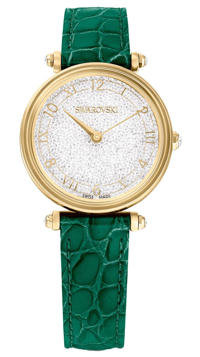 Swarovski SWR5656893 35 mm Yeşil Deri Kordon Analog Kadın Kol Saati