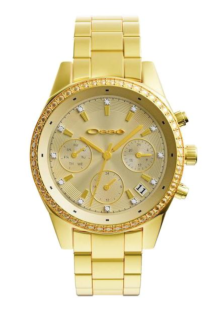 Osse OSW10127 Takvimli 35 mm Altın Çelik Kordon Analog Kadın Kol Saati
