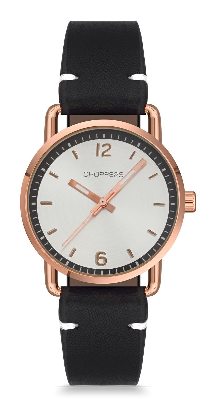 Choppers HBA11016A 38 mm Siyah Deri Kordon Analog Kadın Kol Saati