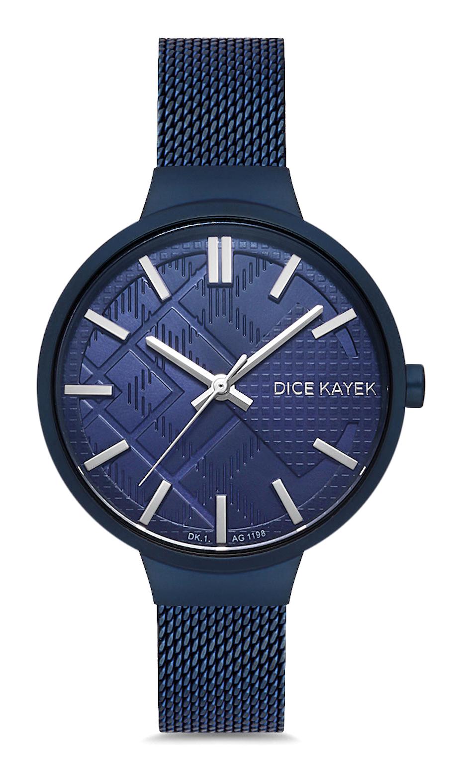 Dice Kayek DK.1.AG1198.07 34 mm Lacivert Çelik-Hasır Kordon Analog Kadın Kol Saati