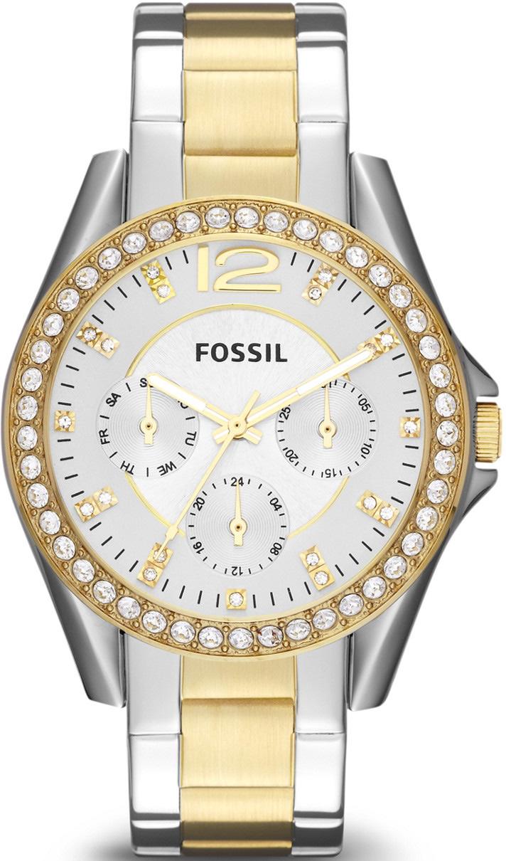 Fossil ES3204 38 mm Altın-Gri Çelik Kordon Analog Kadın Kol Saati