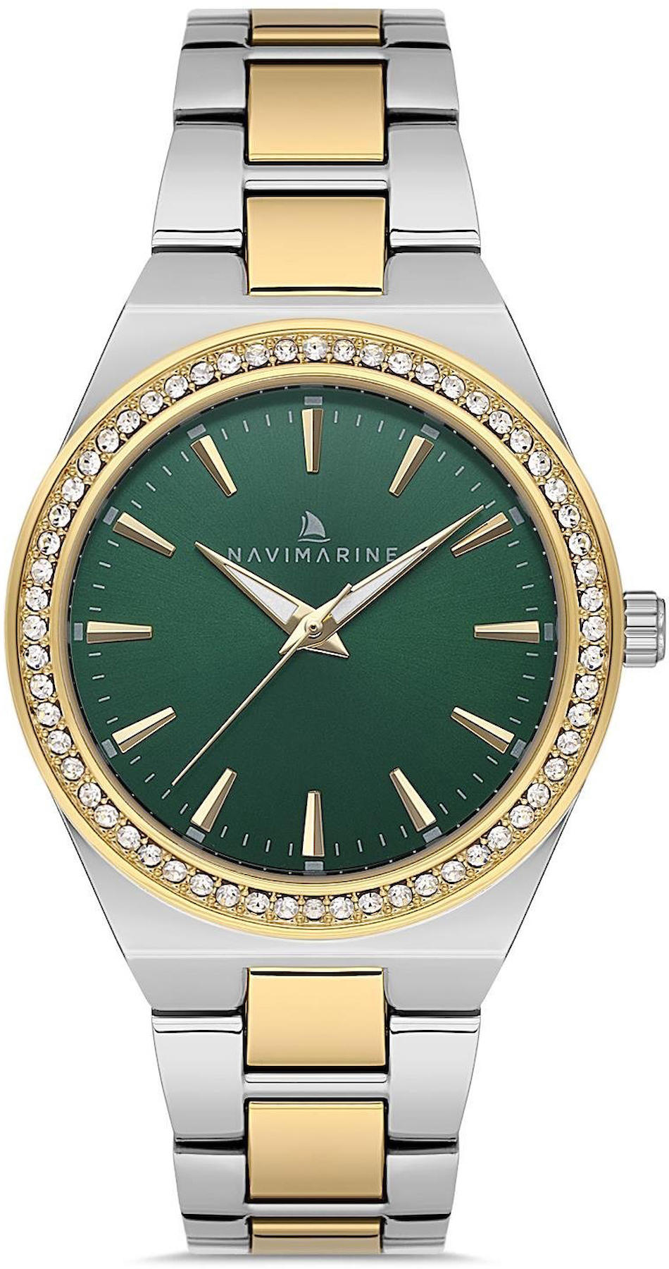 Navimarine NVM97-D10 34 mm Altın-Gri Çelik Kordon Analog Kadın Kol Saati