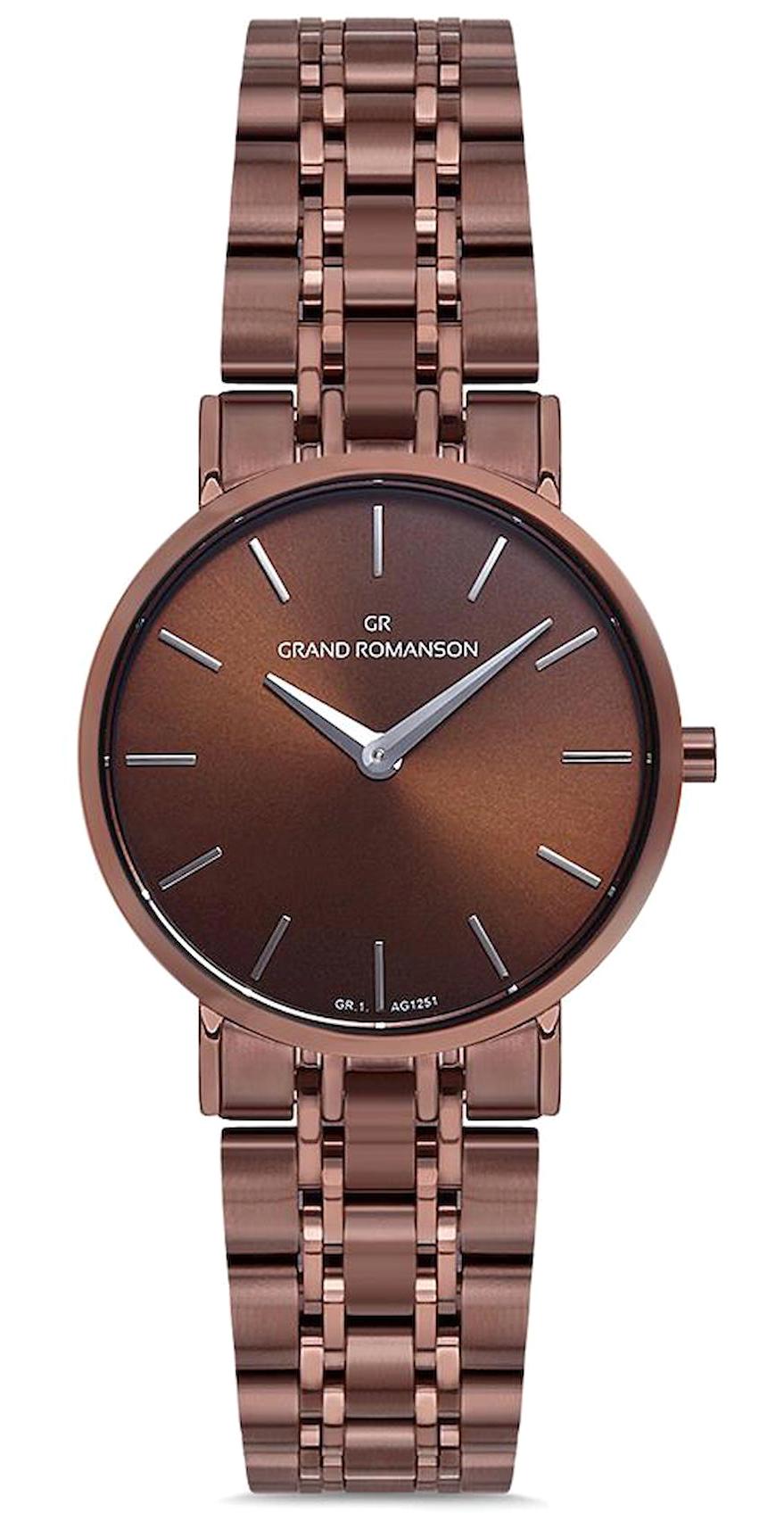 Romanson GR.1.AG1251.08 36-40 mm Kahverengi Çelik Kordon Analog Kadın Kol Saati