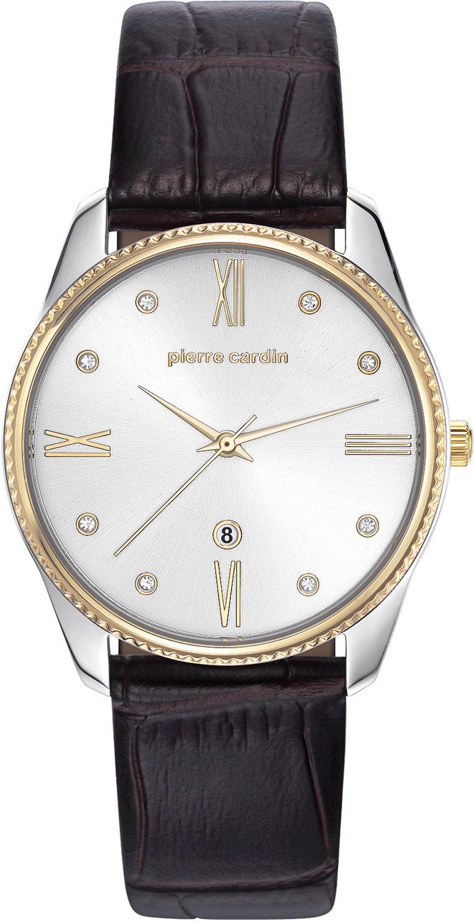 Pierre Cardin PC107572F03 Takvimli 34 mm Kahverengi Deri Kordon Analog Kadın Kol Saati