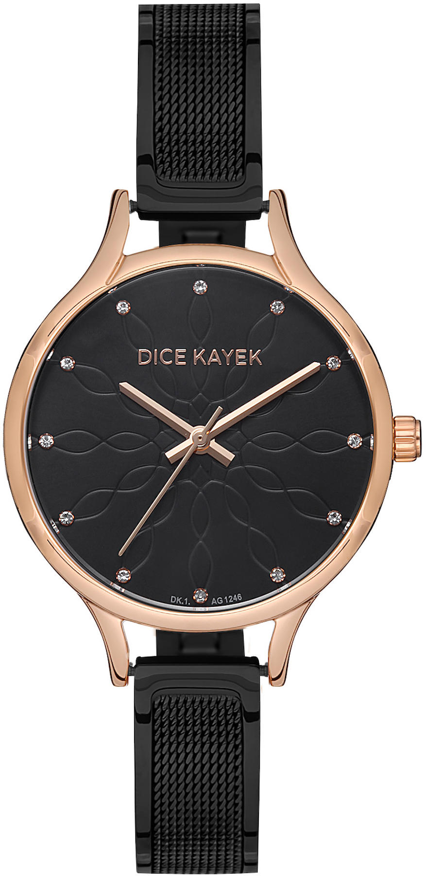Dice Kayek DK.1.AG1246.04 36 mm Siyah Metal Kordon Analog Kadın Kol Saati