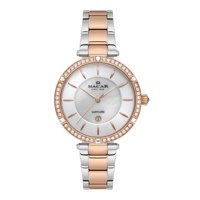Nacar NC34-39B662-ESMS Takvimli 33 mm Gri-Rose Gold Çelik Kordon Analog Kadın Kol Saati