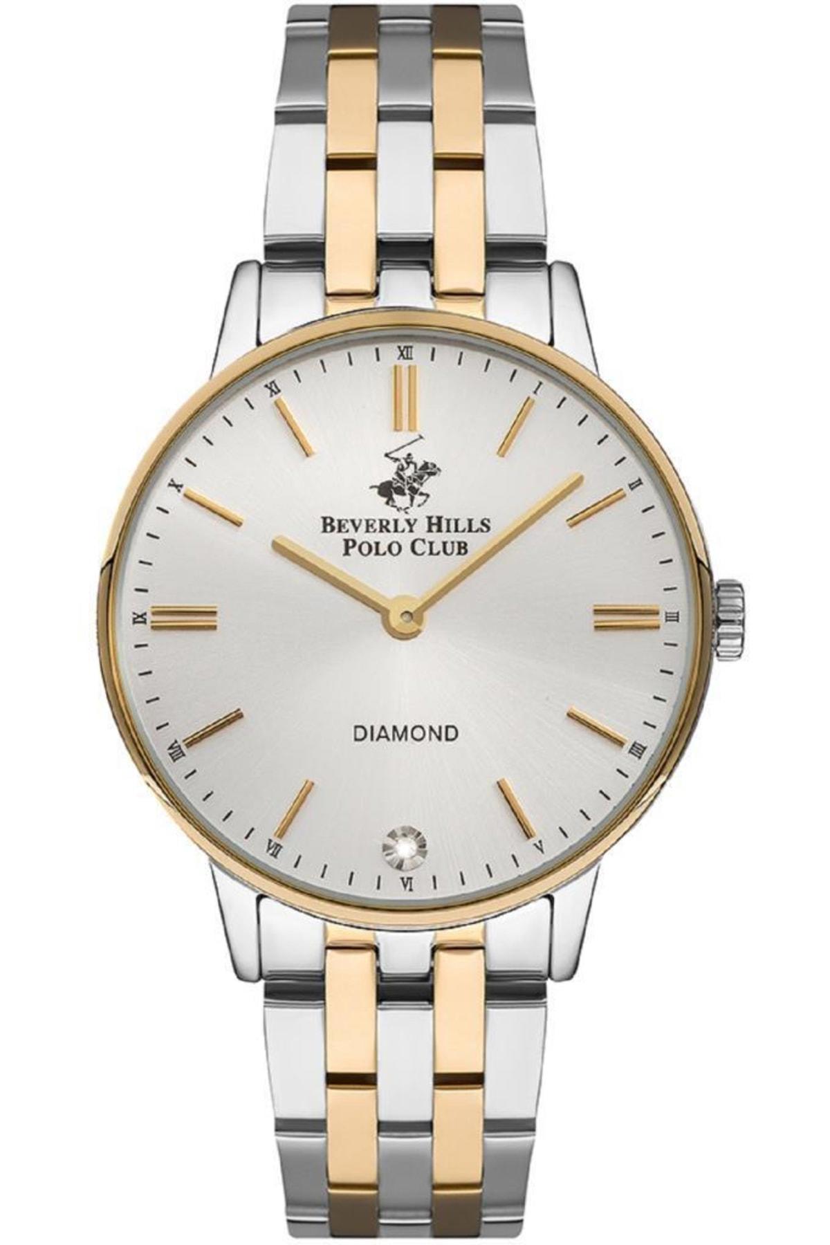 Beverly Hills Polo Club BP3289X.230 35 mm Altın-Gri Çelik Kordon Analog Kadın Kol Saati
