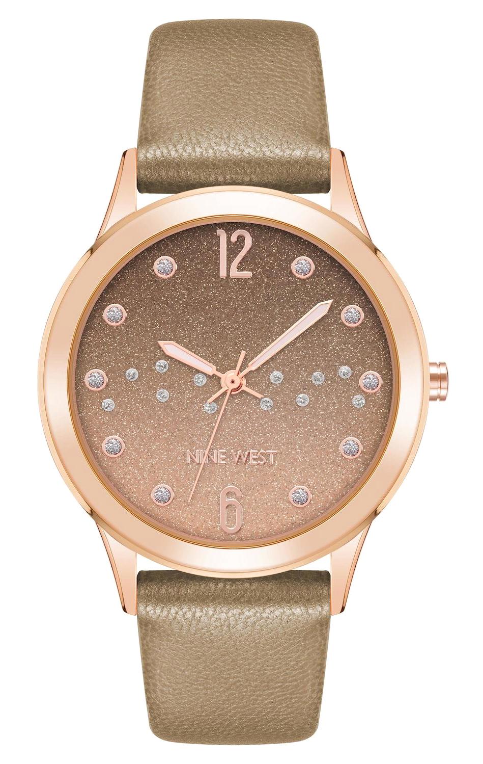Nine West NW-2750RGBN 38 mm Vizon Deri Kordon Analog Kadın Kol Saati