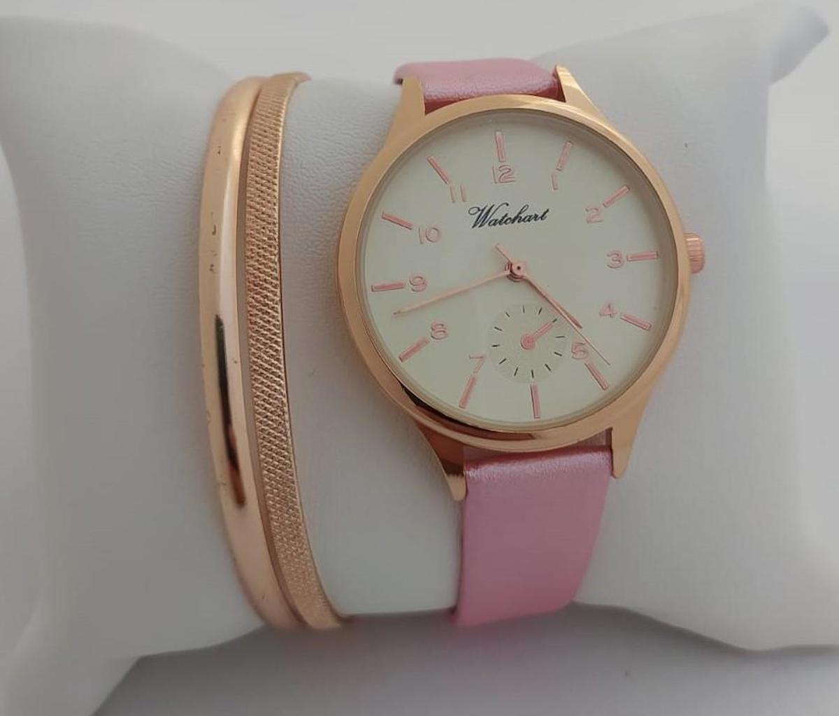 Stillove Pembe Deri Kordon Analog Kadın Kol Saati