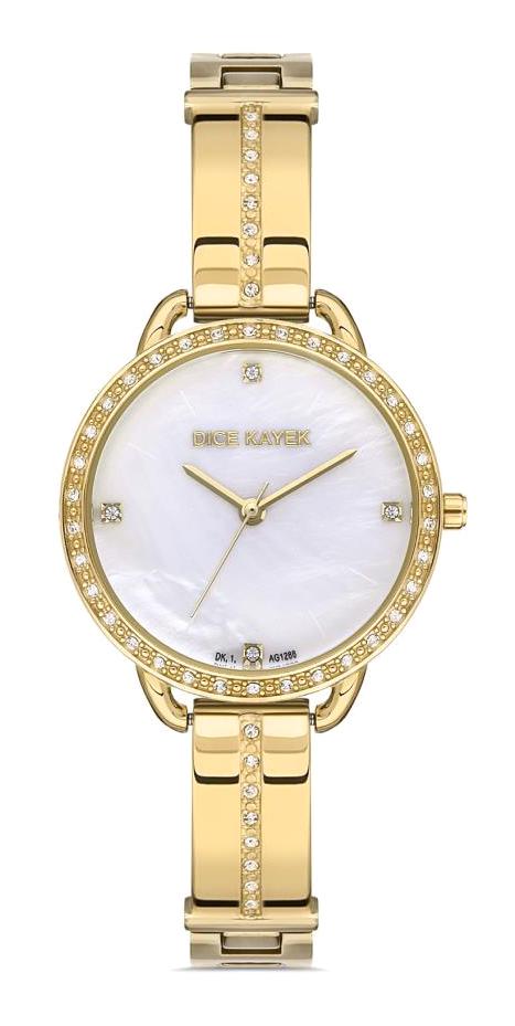 Dice Kayek DK.1.AG1288.02 30 mm Altın Çelik Kordon Analog Kadın Kol Saati