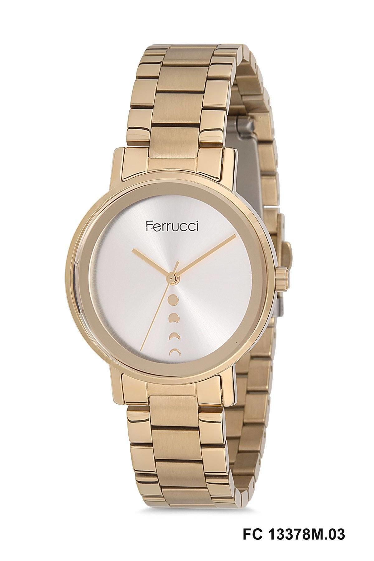 Ferrucci FC.13378M.03 36 mm Altın Metal Kordon Analog Kadın Kol Saati