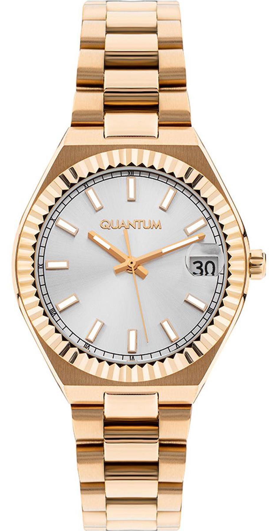 Quantum IML1089.430 Takvimli 35 mm Rose Gold Çelik Kordon Analog Kadın Kol Saati