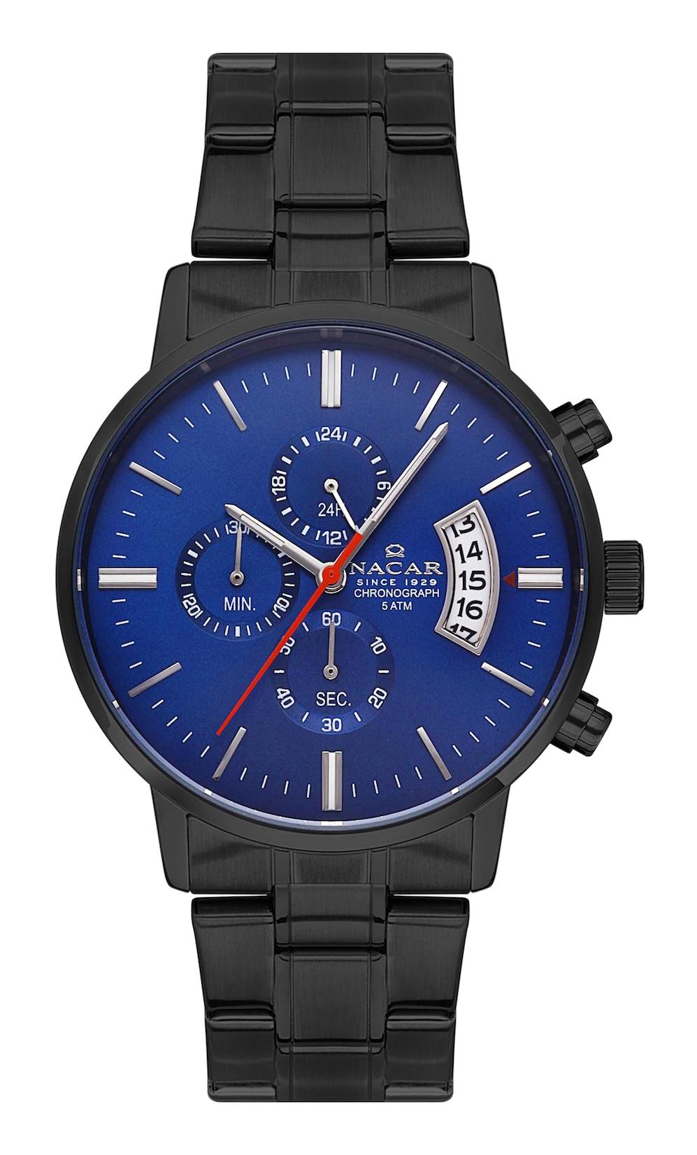 Nacar 31399181-BLM Takvimli 35 mm Siyah Metal Kordon Analog Kadın Kol Saati