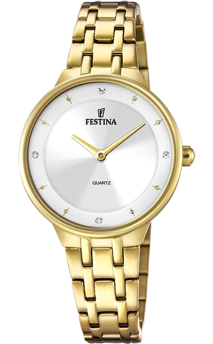 Festina F20601/1 30 mm Altın Çelik Kordon Analog Kadın Kol Saati
