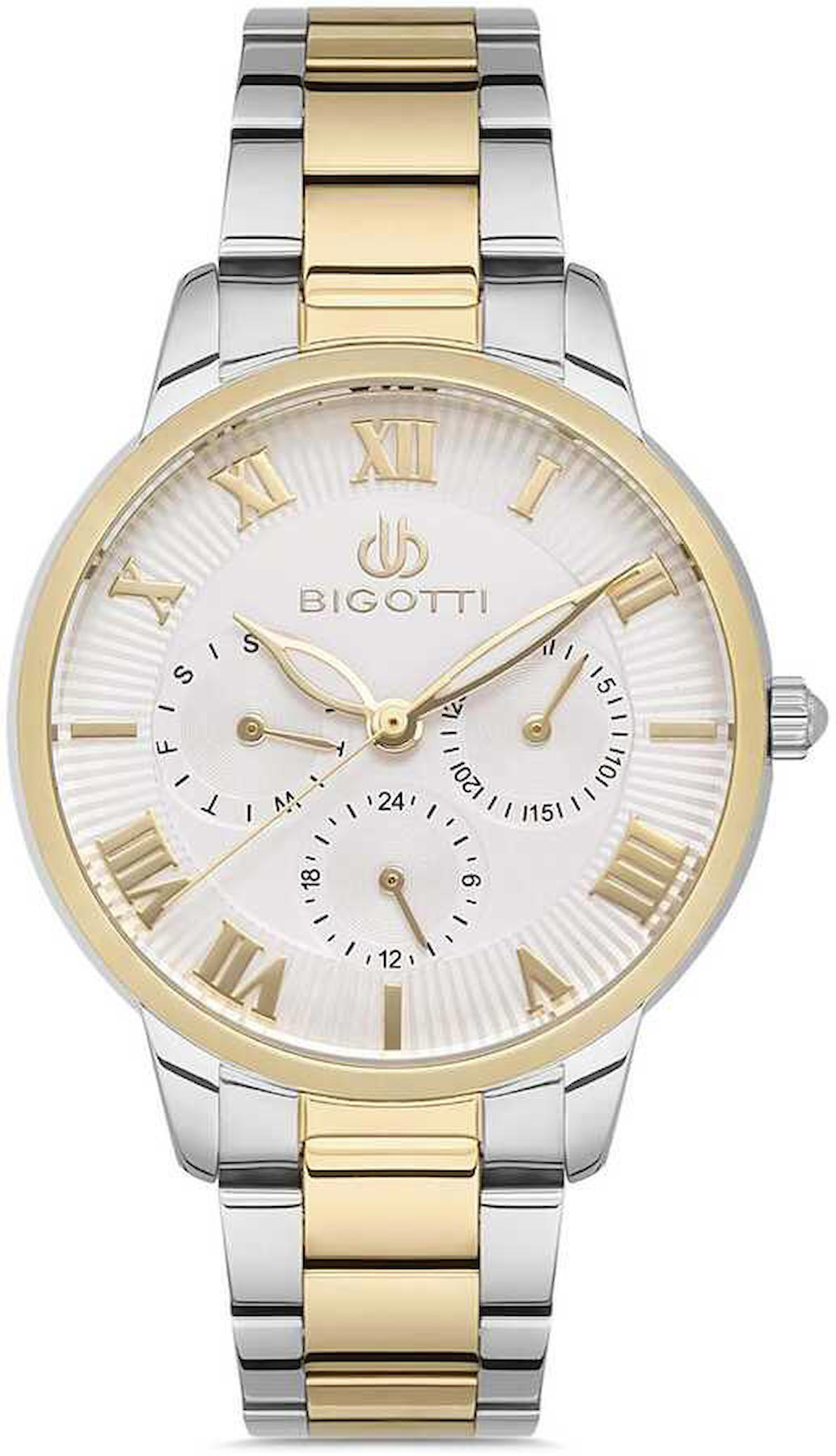 Bigotti BG.1.10252.3 36 mm Altın-Gri Çelik Kordon Analog Kadın Kol Saati