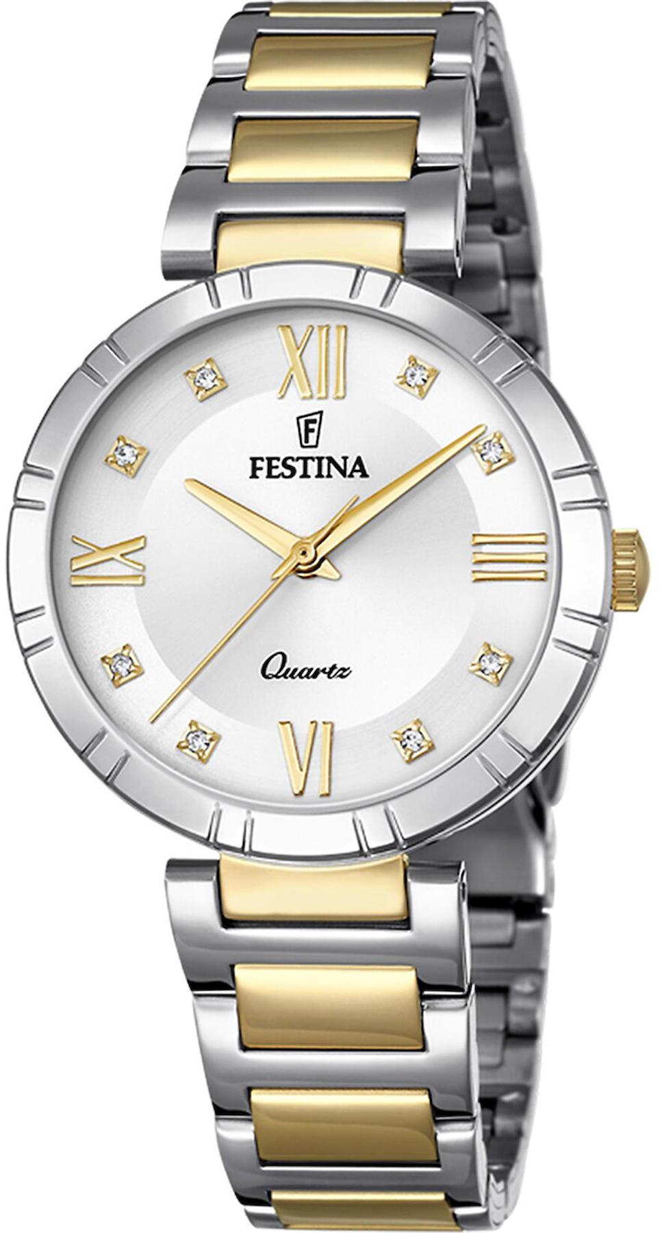 Festina F16937-A 34 mm Altın-Gri Çelik Kordon Analog Kadın Kol Saati