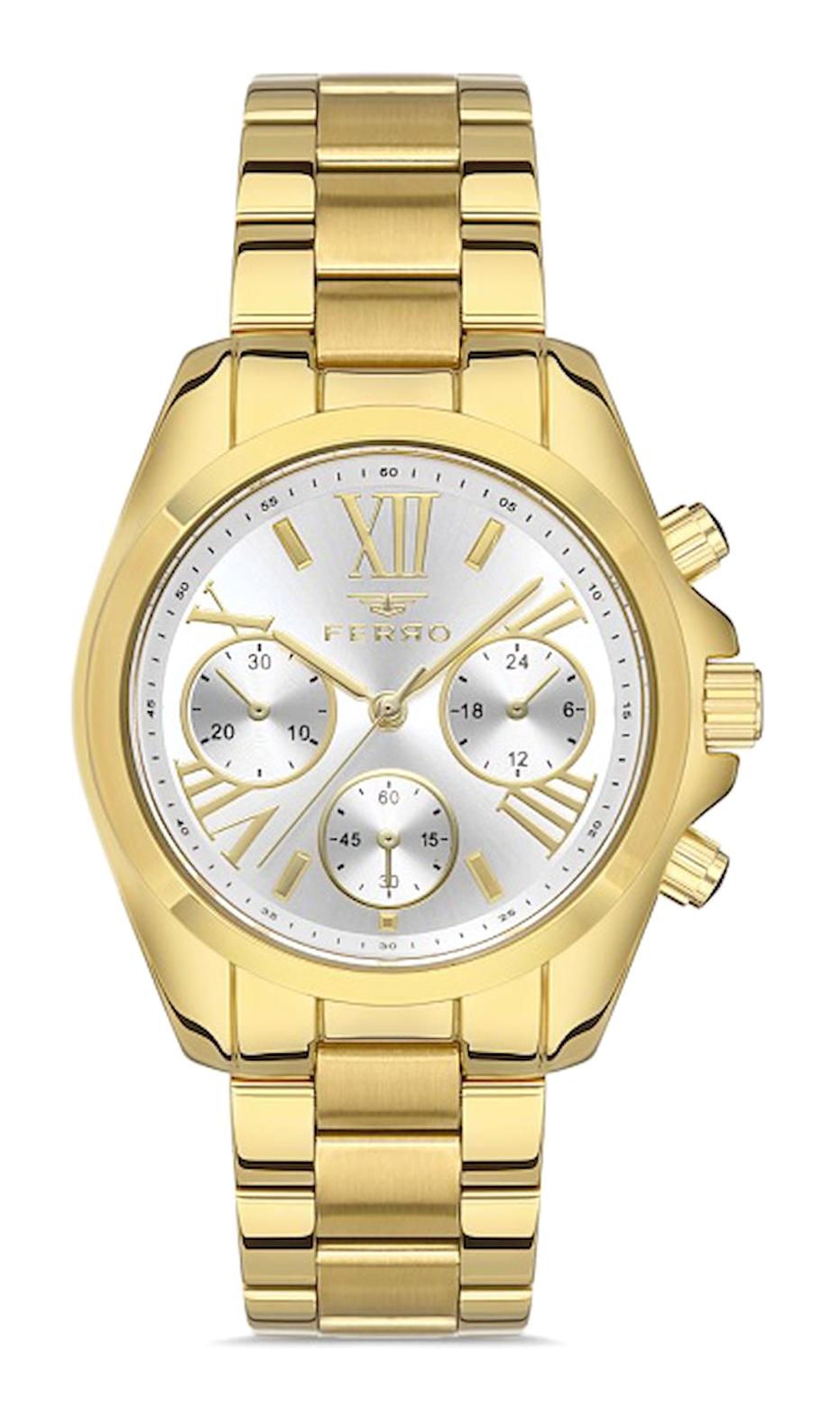 Ferro FL21259A-B 34 mm Altın Metal Kordon Analog Kadın Kol Saati