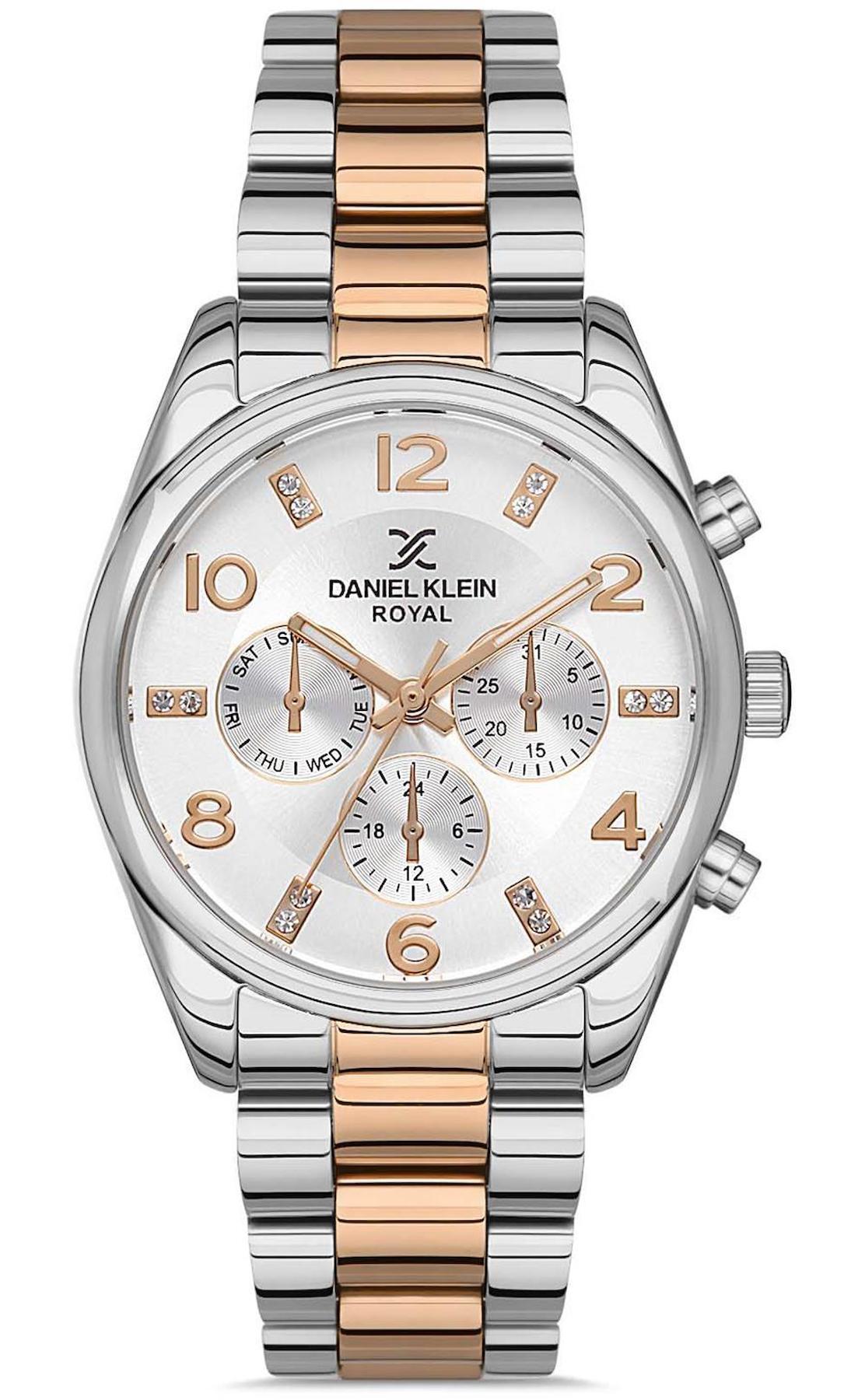 Daniel Klein DKE.1.10270.5 Takvimli 34 mm Gri-Rose Gold Çelik Kordon Analog Kadın Kol Saati