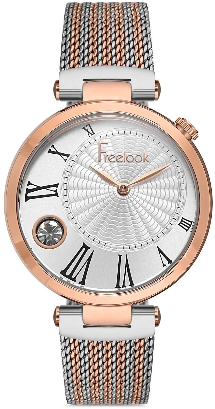 Freelook FL.1.10252.4 38 mm Gri-Rose Gold Çelik Kordon Analog Kadın Kol Saati