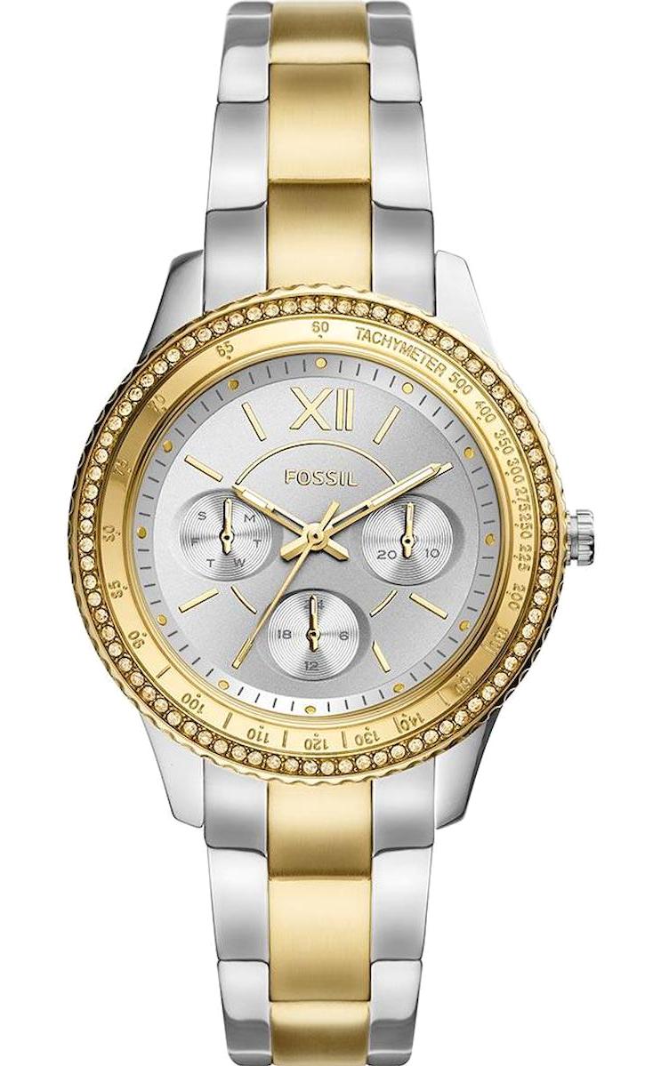 Fossil ES5107 37 mm Altın-Gri Plastik Kordon Analog Kadın Kol Saati