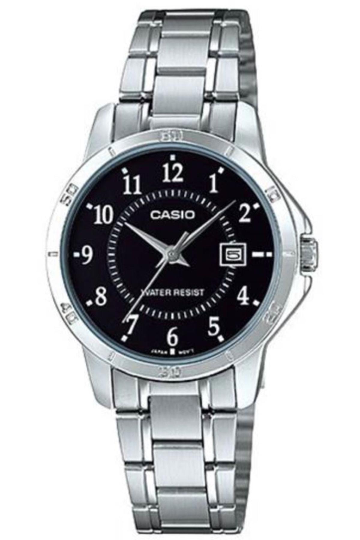 Casio LTP-v004d-1budf Takvimli 35 mm Gri Çelik Kordon Analog Kadın Kol Saati