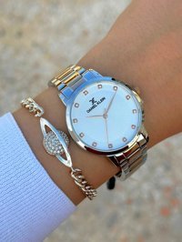 Daniel Klein DK.FT.1.136 31-35 mm Altın-Gri Çelik Kordon Analog Kadın Kol Saati
