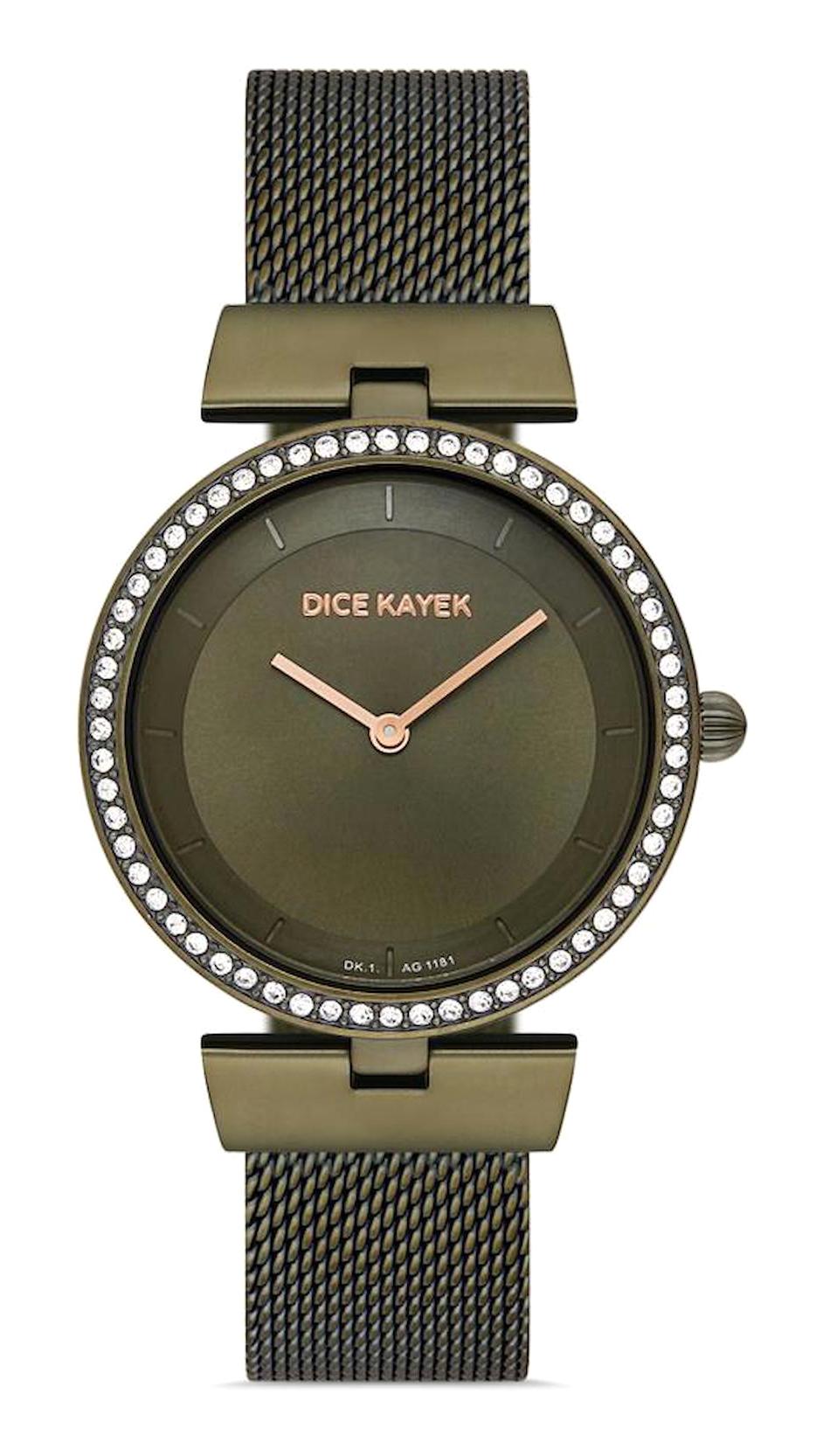 Dice Kayek DK.1.AG1181.13 34 mm Yeşil Çelik Kordon Analog Kadın Kol Saati