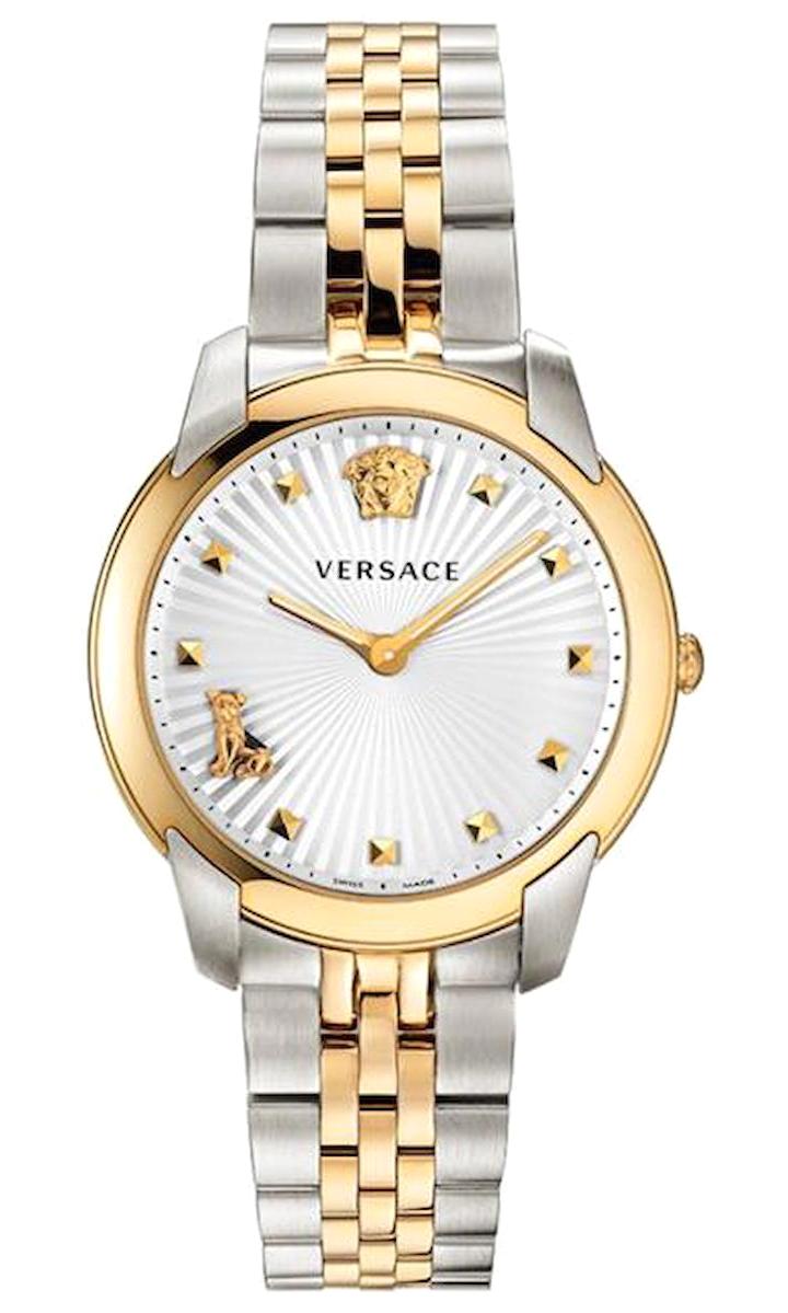 Versace VRSCVELR00519 36 mm Altın-Gri Çelik Kordon Analog Kadın Kol Saati