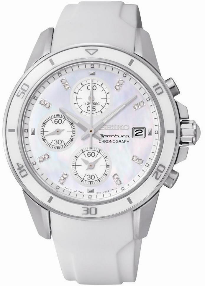 Seiko SNDX57P Takvimli 39 mm Beyaz Silikon Kordon Analog Kadın Kol Saati