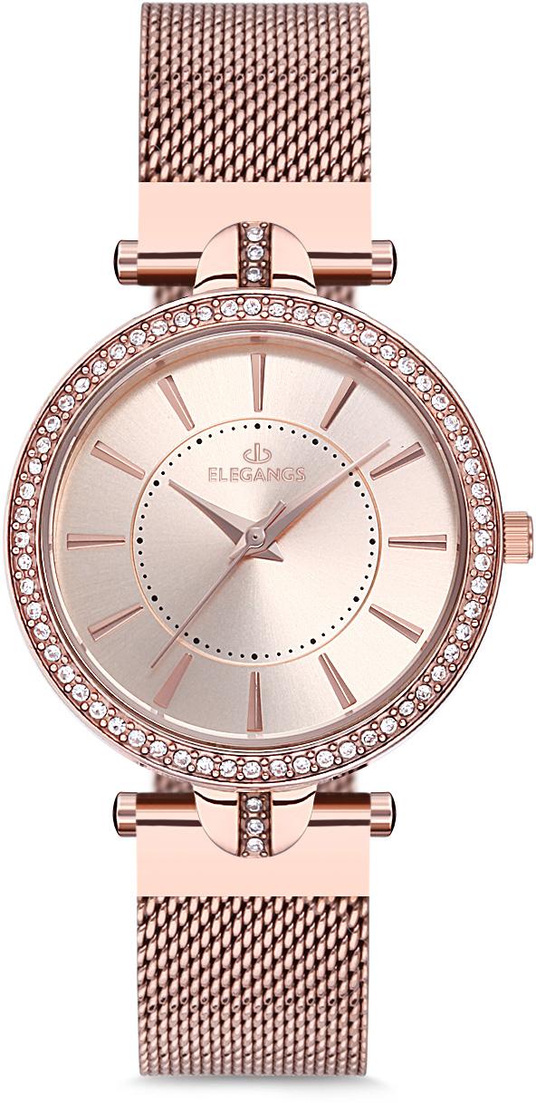 Elegangs EL2435.3 32 mm Rose Gold Hasır Kordon Analog Kadın Kol Saati